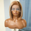 Corinne C- DWY Human Hair Pre Plucked Bob Hair 13*6 Natural Textured Hair Invisible HD Lace Frontal Synthetic Wig