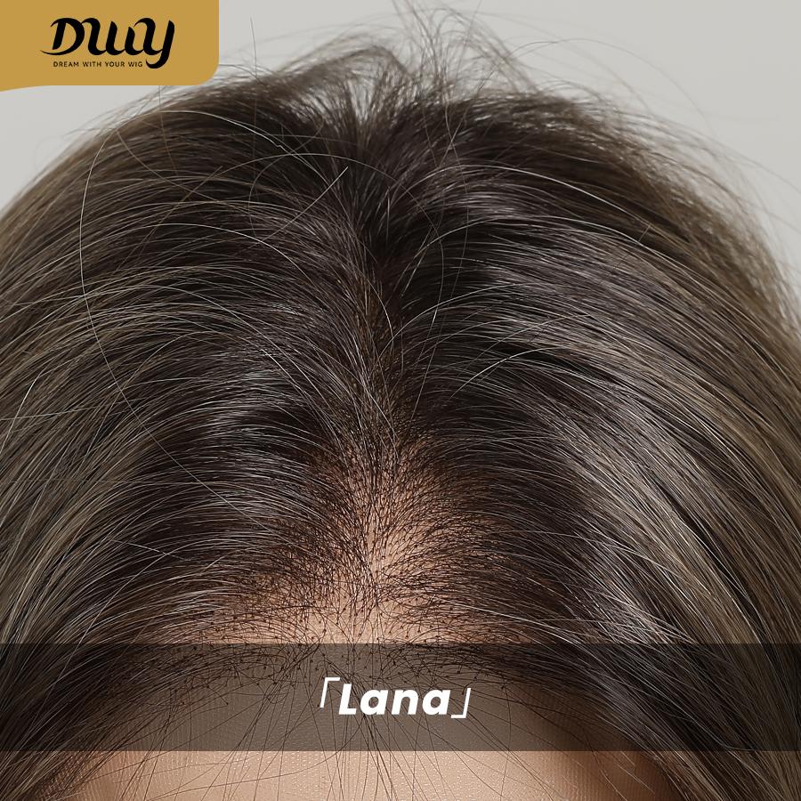 [LIMITED SALE] Lana- DWY 13×6 Lace Front Free Part Mid-Length Body Wave Lob Shadow Root Bronde Glueless Synthetic Wig for Women 18 Inches Large Area Lace Wig