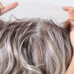 DWY Silver Gray Lace Wig with Bangs – Wavy Curly Heat-Resistant Synthetic Hair