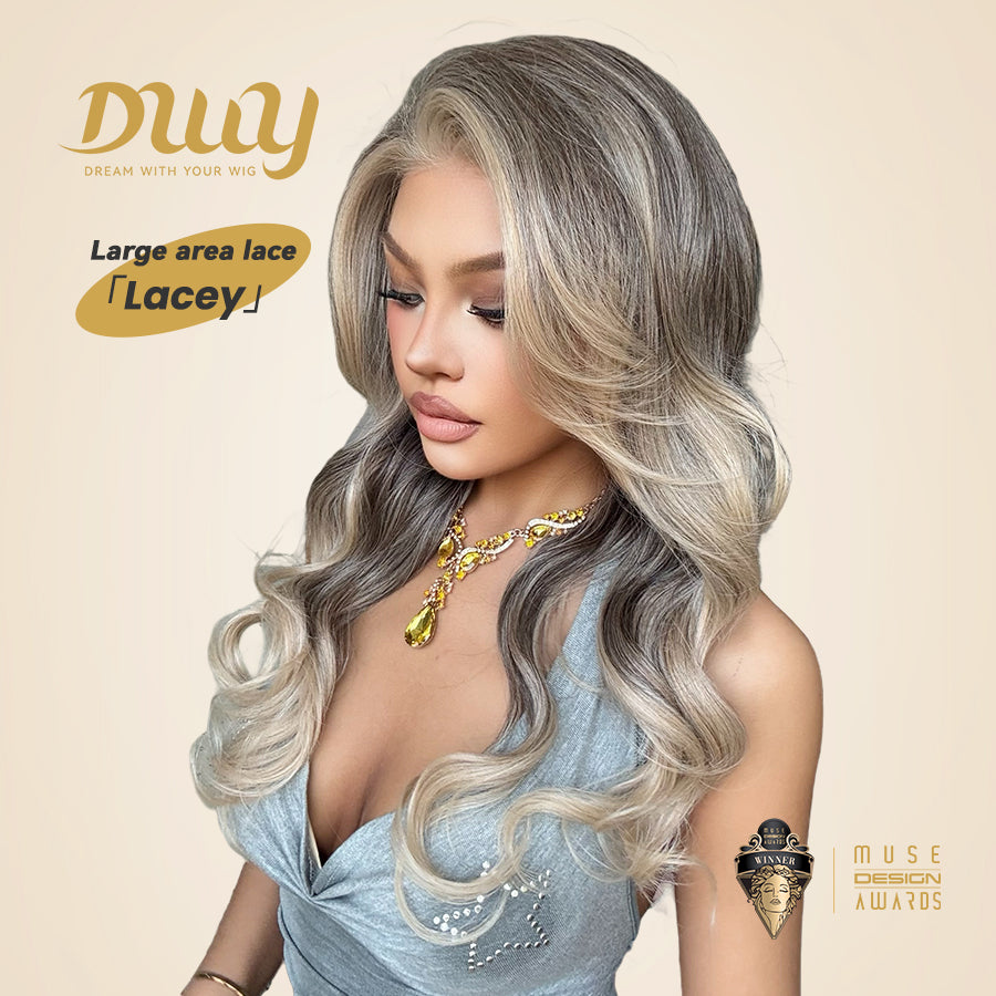 Lacey -DWY Filter Lace 13x6 Lace Front Ombre Blonde Curly Wig with Highlights