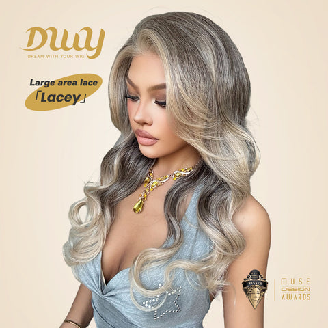 Lacey -DWY Filter Lace 13x6 Lace Front Ombre Blonde Curly Wig with Highlights