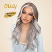 Ivy C- DWY 13×6 Lace Front Free Part Long-Length Wavy Ash Blonde Highlighted Glueless Synthetic Wig for Women 22 Inches