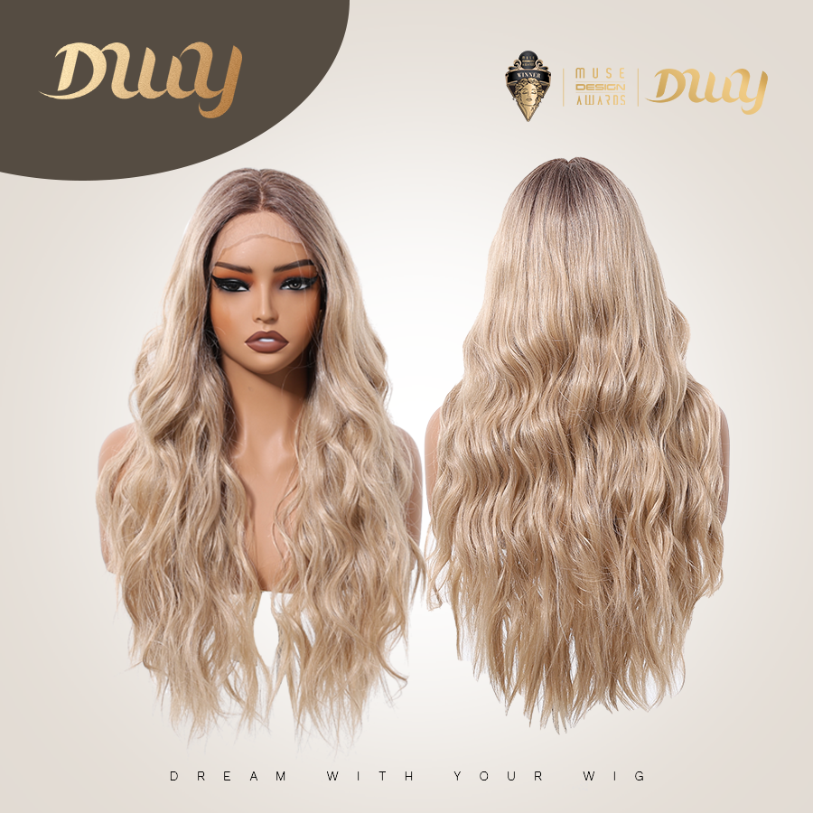 Adalynn-DWY  Synthetic Lace Front Brown HD Lace Body Wave Pre Plucked Glueless Wig