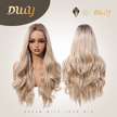 DWY Synthetic Lace Front Body Wave Wig with Bangs – Glueless Blonde HD Lace Wig