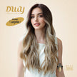 Layla H-DWY Mono Lace Front Free Part Long Wavy Ombre Blonde Glueless Synthetic Wig for Women 24 Inches