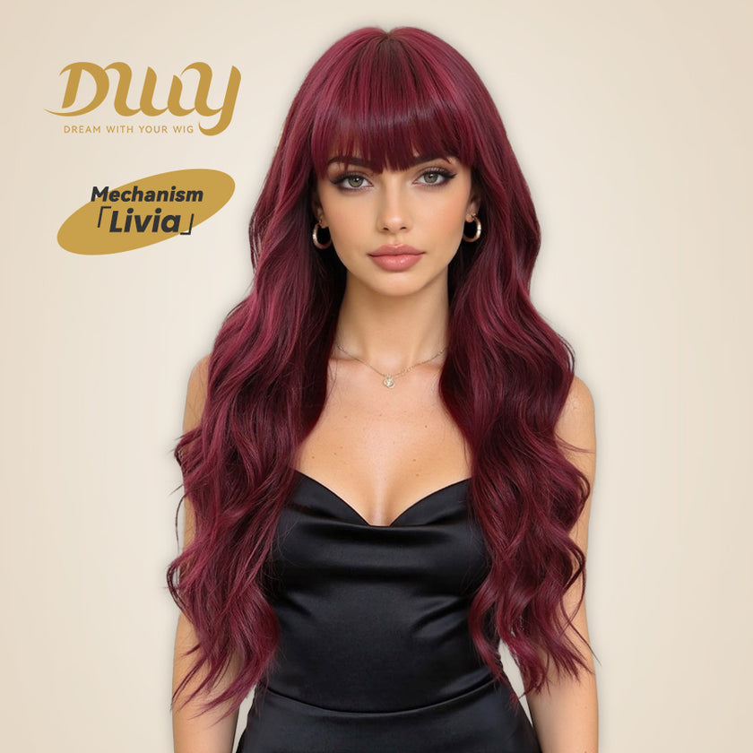DWY 26-Inch Wine Red Curly Wig - Bold Burgundy Glam