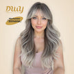 Simone -DWY Long-length Layer-cut Wave Ash Grey Gradient Glueless Synthetic Wig