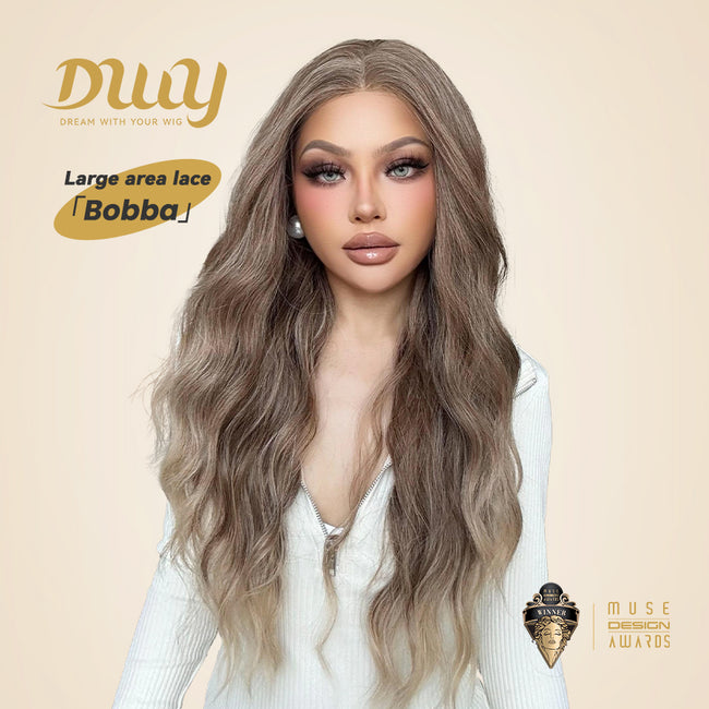 Bobba-DWY Free Part 13×6 Black Curly Tresses Synthetic Wig