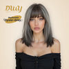 Elysia H-DWY Mid-Length Straight Brown with Highlights Glueless Synthetic Wig