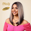 Amara C-DWY Lace Front Middle Part Pink Gradient Long Straight Glueless Synthetic Wig