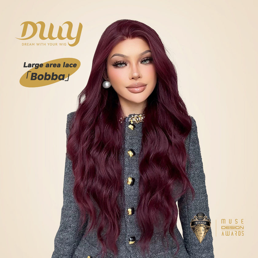 Bobba-DWY Free Part 13×6 Black Curly Tresses Synthetic Wig