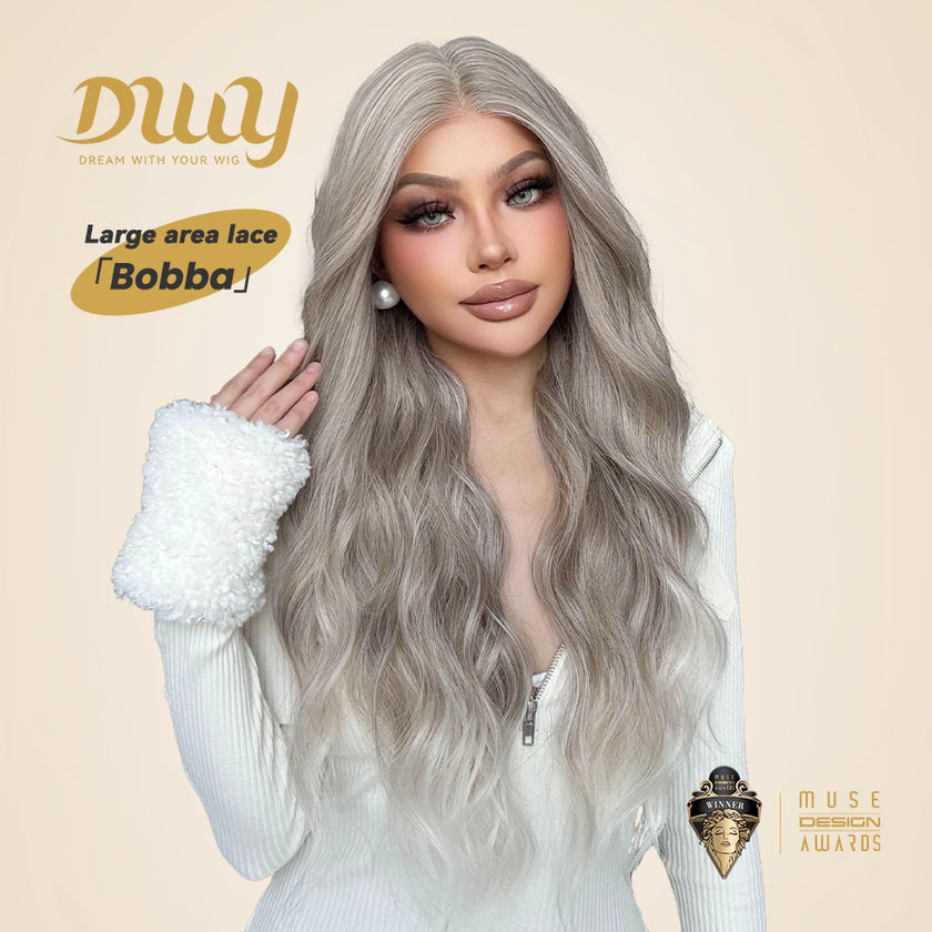 Bobba-DWY Free Part 13×6 Black Curly Tresses Synthetic Wig