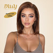 Lillie H-DWY Human Hair Pre Plucked Bob Hair 13*6 Natural Textured Hair Invisible HD Lace Frontal Wig for Women 13 nches