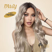 Teresa-DWY Lace Front T-Part Rooted Brown Blonde Long Wavy Synthetic Wigs
