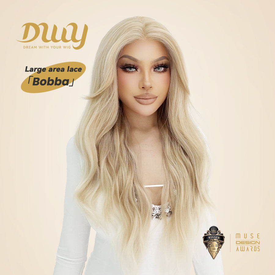 Bobba-DWY Free Part 13×6 Black Curly Tresses Synthetic Wig