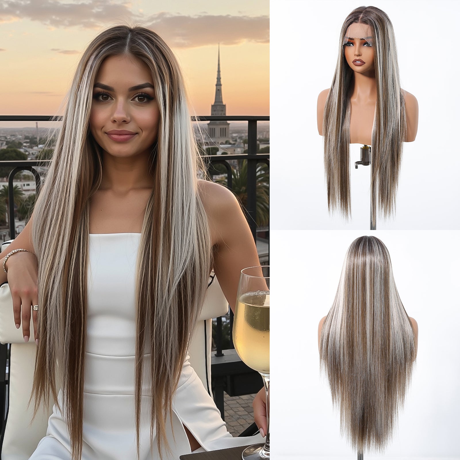 DWY-Body Wave Lace Front Wigs Pre Plucked 13x4 HD Lace Frontal Wigs Human Hair 180 Density Natural blonde and grey Wigs for Women Human Hair Lace Front Wig with Baby Hair Glueless