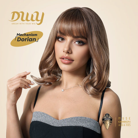 【Early Black Friday】DWY Dorian Shoulder-Length Natural Curls Gold Blonde Synthetic Wig