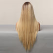 26 inchs ombre blonde middle part long straight hair  synthetic wigs for women dailywear party cosplay