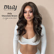 July-NEW! DWY 13×6 Free Part Lace Front Long-Length Curly Ombre Brown with Highlights Glueless Synthetic Wig