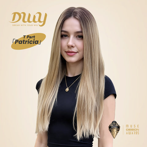 Patricia-DWY Lace Front T Part Long Brown Gradient Glueless Synthetic Wig