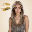 Willa- NEW! DWY Pre-cut U part Diamond Lace Long-length Lace Icy Bronde Highlighted Layer-cut Curly Hair Glueless Synthetic Wigs for Women 22 Inch