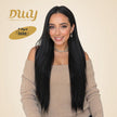 DWY 30-Inch Lace Front Wig - Silk Straight Natural Synthetic Wig with Middle Parting T-Part Design