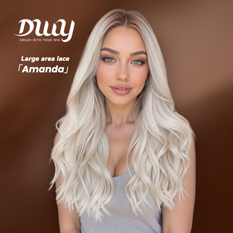 Amanda- DWY 13×6 Lace Front Free Part Mid-Length Water Wave Syn