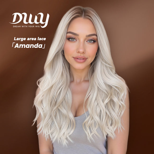 Amanda- DWY 13×6 Lace Front Free Part Mid-Length Water Wave Syn