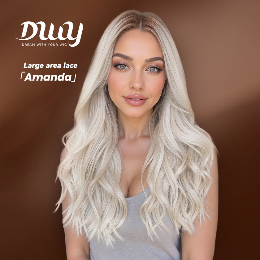 Amanda- DWY 13×6 Lace Front Free Part Mid-Length Water Wave Syn