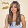 Elowen-DWY MiraScalp Middle Length  Sandy Brown Layer Cut Glueless Synthetic Wig