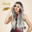 Vera-DWY Long Curly Rooted Gray Ivory Glueless Synthetic Wig
