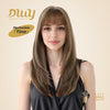 Tina- DWY NEWIN Long-length Layer-cut Straight with Air Bangs Linen Brown with Highlights Glueless Synthetic Wig