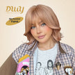 Yara-DWY 12-Inch MiraScalp Short Wavy Pink Blonde Glueless Synthetic Wig