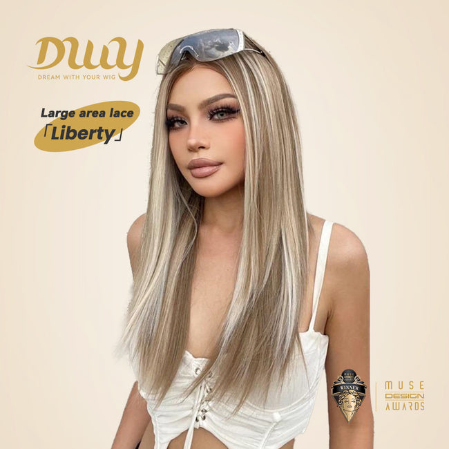 Liberty-DWY 13×6 Lace Front Free Part Long-Length Straight  Highlights Glueless Synthetic Wig