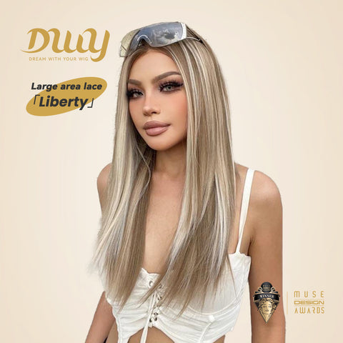 Liberty-DWY 13×6 Lace Front Free Part Long-Length Straight  Highlights Glueless Synthetic Wig
