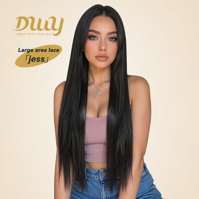 [CLEARANCE SALE] Jess C- DWY 13×6 Lace Front Free Part Long-Length Straight Layer-cut Blonde Highlighted Glueless Synthetic Wig for Women 30 Inches