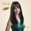 Katie-DWY Long-length Sliky Stright Black with Bangs Glueless Synthetic Wig