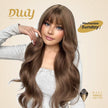 (Us Only)Sunday-DWY Light Caramel Blonde Tresses Wavy Synthetic Wig With Bangs