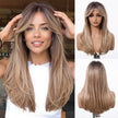 Melanie-DWY Blonde Synthetic Lace Front Long Straight Layered Glueless Wig