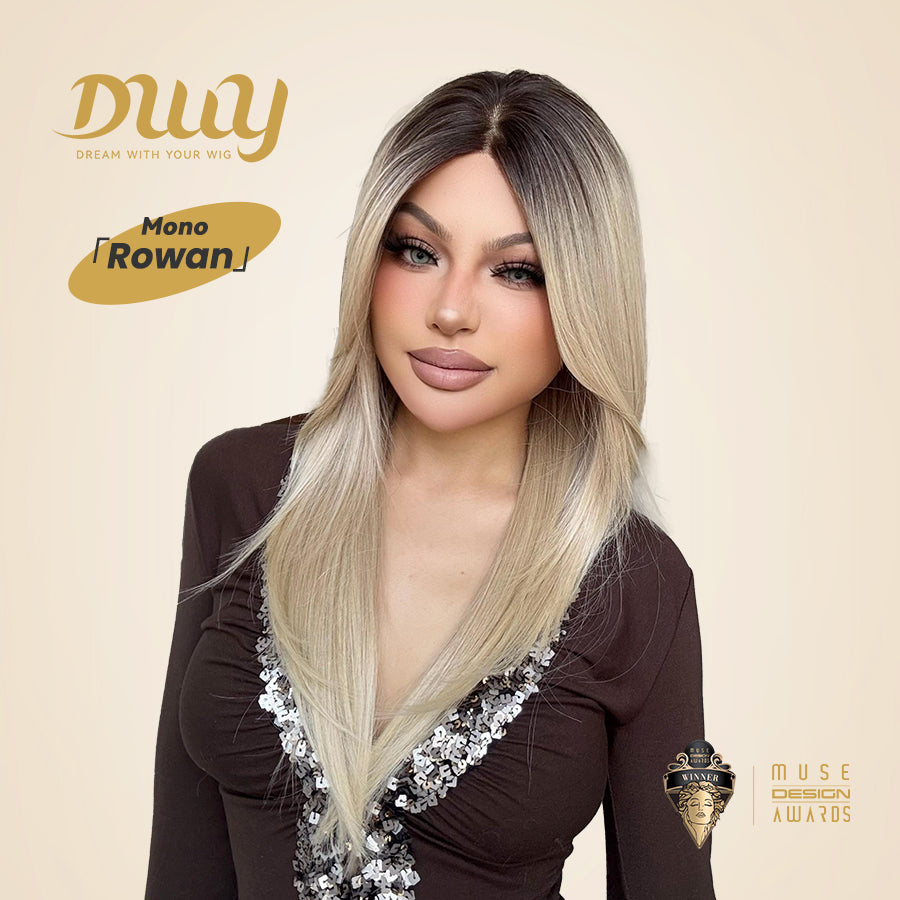 Rowan-DWY Mono Lace Front Free Part Long Straight Blonde Glueless Synthetic Wig