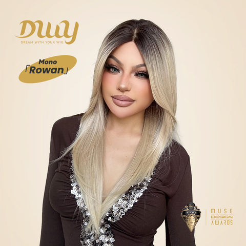 Rowan-DWY Mono Lace Front Free Part Long Straight Blonde Glueless Synthetic Wig