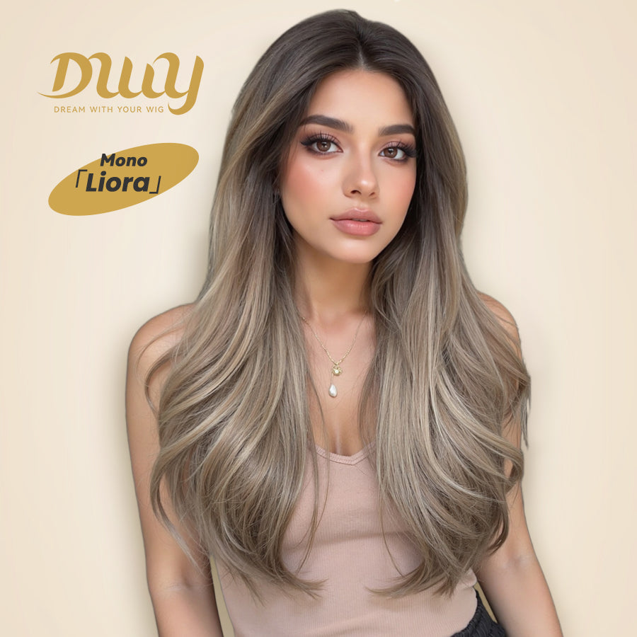 Liora-DWY SkinWeft Mono Lace Front Free Part Straight Glueless Synthetic Wig