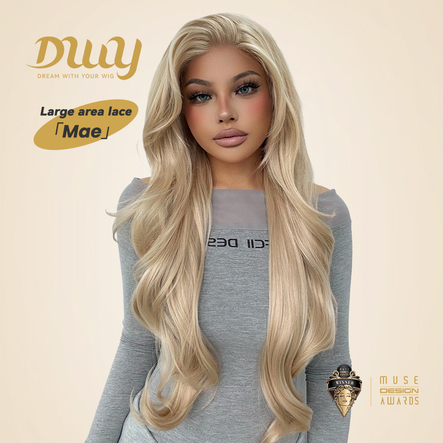 Mae-DWY 28-Inch Wavy Glueless Lace Front Wig for Women