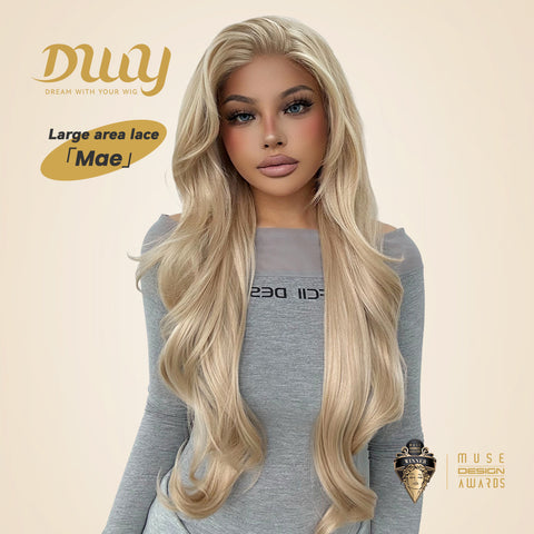 Mae-DWY 28-Inch Wavy Glueless Lace Front Wig for Women
