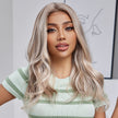 DWY Lace front 16 Inch light white mixed brown short curly wig for women DWY-BL11026-1