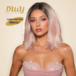 Berry H-DWY 13×4 Lace Front Free Part Short-Length Wavy Pink Glueless Synthetic Wig