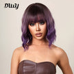 Amelia-DWY Ombre Purple Curly Wig With Bangs
