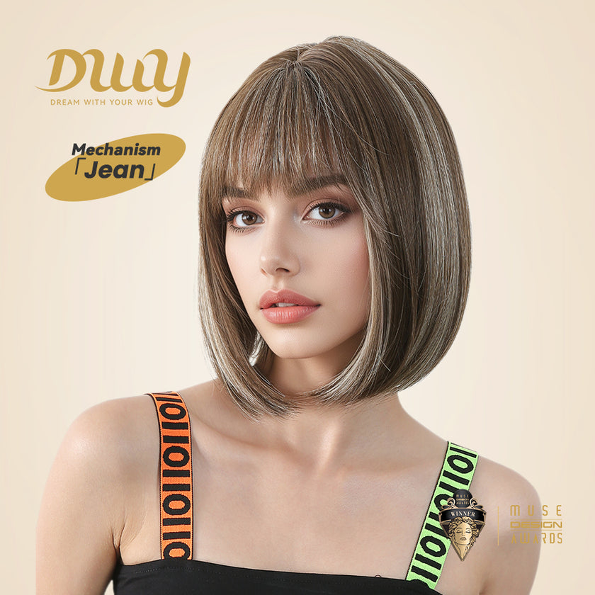Jean-DWY 12-Inch MiraScalp Chic Brown Glueless Synthetic Wig