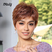 Bella-DWY Mono Lace Front Free Part Copper Short Pixie Synthetic Wig