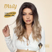 Billie-Jo-DWY 13×6 Lace Front Free Part Mid-Length Wavy Brown Gradient Glueless Synthetic Wig for Women 20 Inches